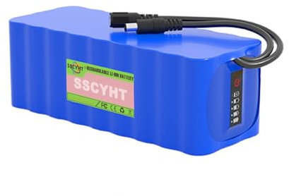 SSCYHT 12V 36000mAh Rechargeable Li-ion Battery DC 12 Volts Replacement Lithium Battery Pack 3S12P Waterproof Battery with Power Display for 12V Devices,4x9 3A