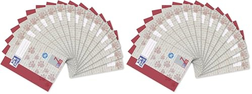 Oxford Schulheft A5 Recycling, 16 Blatt, Lineatur 7, kariert, 15 Stück (Packung mit 2)