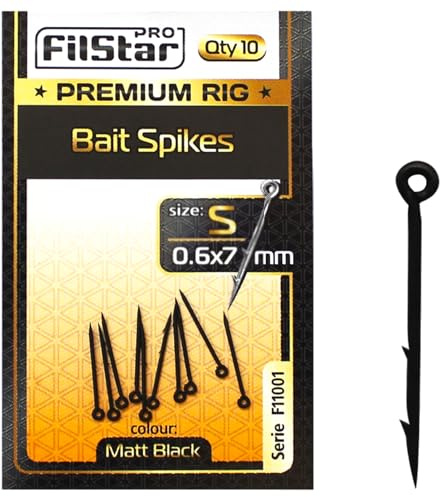 PRO FILSTAR Bait Spikes 0,6x7mm 10 Stück - Boilies Spikes fur Angelhaken | Angeln Karpfen Zubehör - Boilie Haken - Boilie Nadel - Pop Up Boilies - Angelzubehör für Feeder - Karpfenangeln Montage