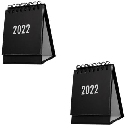 NUOBESTY 2 Stk 2022 Mini-Tischkalender schwarze Zierleiste Schreibtisch Schreibtischkalender personalisierter kalender Notizblöcke Staffelei Heimkalender einfacher Kalender tragbar