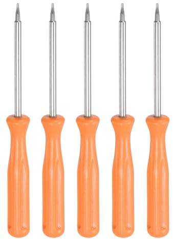QUARKZMAN 5pz Cacciavite Torx T3 Lunghezza 4 Acciaio Carbonio Non Magnetica Sicurezza Stella Cacciavite Precisione Testa 6 Punte Manico Antiscivolo per Riparazione Elettrodomestici, Giallo