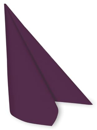 DeinPack Airlaid Lot de 50 serviettes de table 40 x 40 cm, violet foncé, jetables, aspect tissu, indéchirables, absorbantes et indéformables, idéales pour mariage, fêtes, événements, violet foncé