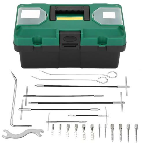 Alikali 23PCS Packing Extractor Set,Portable Steel Alloy Packing Puller Tool Set,Flexible Shaft Corkscrew Pulling Hook Set,Gland Packing Extraction Removal Kit with Toolbox