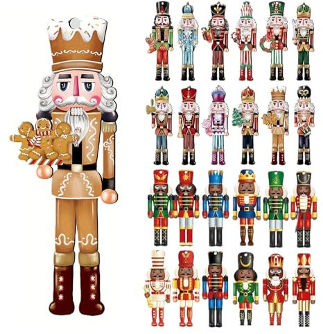 Ensemble de décoration en bois casse - noisette - décoration d'arbre de Noël classique pour les fêtes de fin d'année et la décoration à la maison