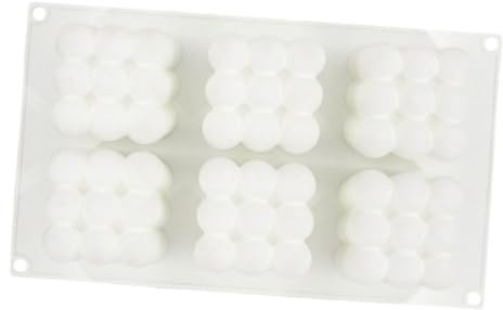 HOLIDYOYO 6 Griglie Stampo in Silicone per Dolci Stampo da Forno per Mousse Fai da Te Stampi in Silicone per Torte e Antiaderente Bianco