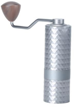 Aggiornamento Macinacaffè manuale CNC professionale in acciaio inox diamante regolabile manuale macina chicco di caffè (G2-grigio)