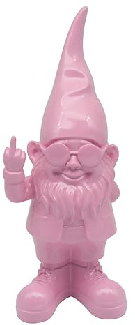 Lesser & Pavey Gnomes Home Decor Figurines & Ornaments For Home & Office | Decorative Home Accessories Statues For Indoor & Outdoor | Lovely Gifts for Women & Men Swearing Pink 42 Cm