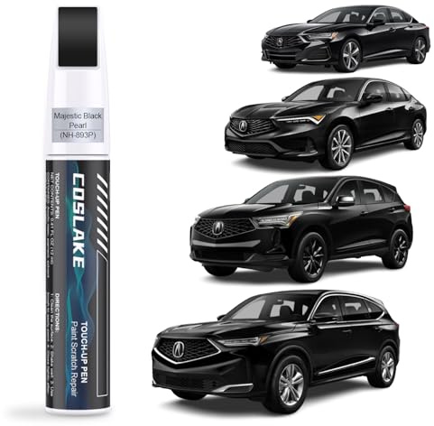 COSLAKE Car Touch Up Paint(Majestic Black Pearl(NH-893P)) for Acura, Car Paint Scratch Repair Kit, Quick & Easy Solution to Repair, 2 in 1 Scratch Remover Pen with 2PCS Disposable Micro Applicators