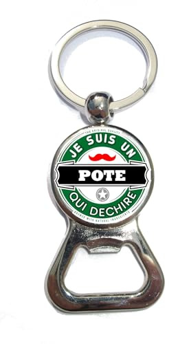 Porte-clé décapsuleur pote qui déchire - idée cadeau original pour anniversaire, fêtes, copains, amis - ouvre-bouteille, bière, cadeaux, homme, femme - Noël