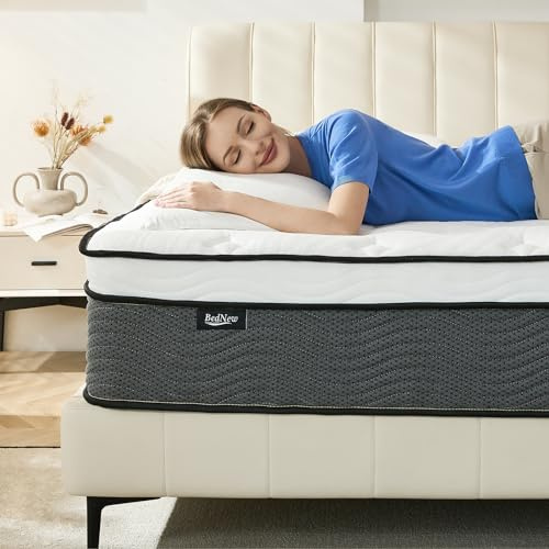 Bednew Matratze 200 x 200cm, Federkernmatratze H3 Höhe 31cm 7-Zonen Orthopädische Taschenfederkernmatratze mit Comfort Memory-Schaum Schicht