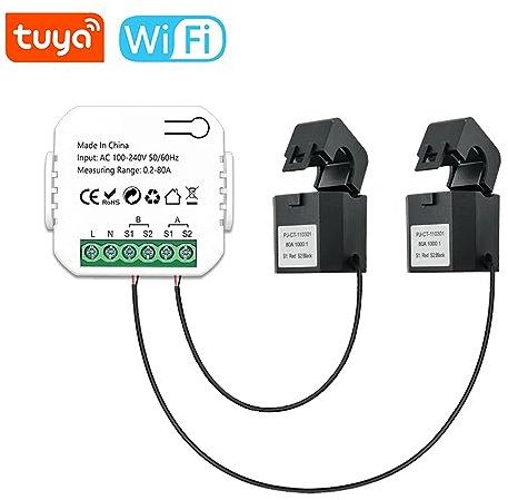 ACAGALA Tuya WiFi Contatore di Energia Intelligente Sistema Solare Fotovoltaico Produzione di Energia Consumo Misuratore di Monitoraggio Bidirezionale Mobile App Controllo Potenza Monitor con CT