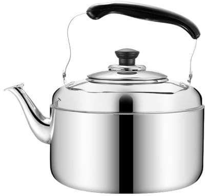 Edelstahl-Teekessel, Premium Pfeifkessel für Gas- und Elektro-Induktionsherd, 8 l, rostbeständiges Design