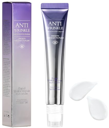 Wansiven Crème contour des yeux, sérum anti-âge, hydratant anti-rides avec niacinamide, acide hyaluronique et pour hommes et femmes 20 g