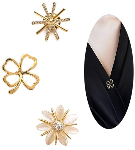 JOOTUEPO 3 Pièces Broches, Femme Broches Et Pins, Broche de Ruban Floral, Broche de Vintage Unique, Accessoires du Élégant Comme Cadeau pour Filles, Fixation Robe Blazer Vêtements