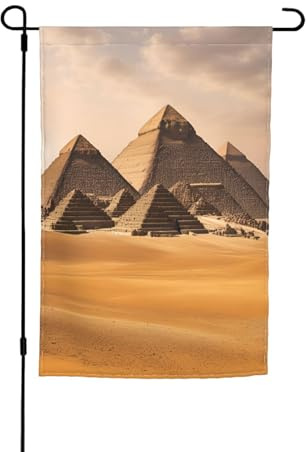 Petits drapeaux imprimés pyramides d'Égypte pour cour, jardin, drapeau épais pour porches, pelouses, résistant à la décoloration