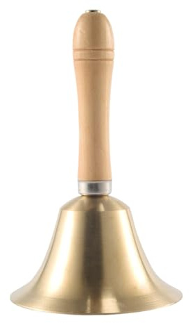 Handglocke, Hand Tischglocke, Weihnachtsglocke, Abendessen Glocke, Rufglocke, Anrufsglocke, mit Holzgriff, für Schule, Restaurants, Hotelservice, Krankenhäuser, 15 x 8 cm