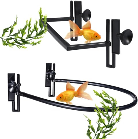 2 Pack Floating Plant Corral for Aquarium, Floating Plant Fence for Aquarium Accessories, Fish Tank Plants Fence Adjustable Height with Water Level, Suitable for All FloatingPlant Aquariums (Style 2)