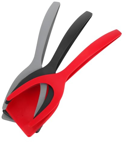 UKCOCO 3 pièces Spatule Multifonction Inoxydable pour Cuisine Pince Antiadhésive pour Steak Poisson et Œufs Ustensile Professionnel pour Grillades et Cuisson