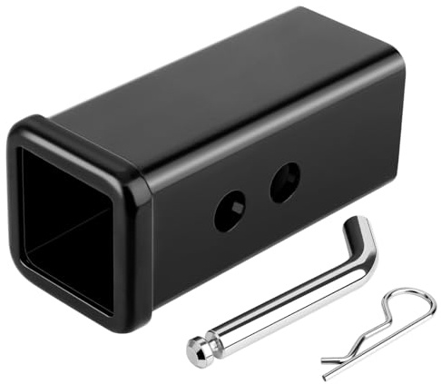 METOWARE 2-1/2 to 2 Trailer Hitch Receiver Adapter Fits for Ford, Chevy Silverado GMC Sierra, Ram, Hitch Reducer Sleeve Alloy Steel with 5/8 Pin & Clip