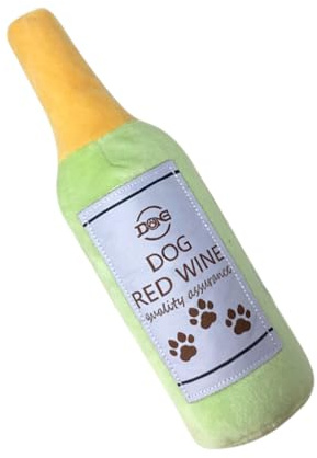 Sucritude Jouets à Coupin pour Chien,Jeu Interactif Bouteille De Vin - Jouet Couché Squeaky pour Chien | pour Mâchonnement Stimulation Mentale Activité Physique Intérieur Extérieur Caisse