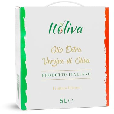 Itoliva - Olio Extra Vergine di Oliva 100% Italiano, estratto a freddo, 5 Lt, Monocultivar Coratina, gusto Fruttato Intenso