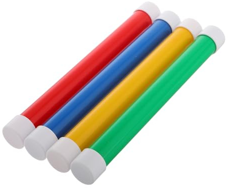 MAJORMENCH 4pcs Plastic Running Sticks for Relay Race Training Sessions and School Competitions, Lightweight Stick Running Relay Equipment for Children and Young Children Sports