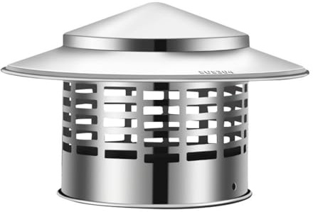 Chapeau Cheminée Rond Chapeau de Pluie de Toit en Acier Inoxydable 304 Grille de Ventilation Extérieur Couverture De Cheminée avec Protection Anti-Oiseaux Protection Pluie et Neige(110mm/4.33in)