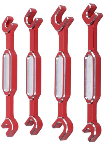 Fesjoy RC Car Wrench, Aluminum Alloy Turnbuckle Nut Ball Joint Remover, Kit for RC Models, Made From Rugged Aluminum Alloy, Universally Adjustable, Light and Easy to Operate, (Red)
