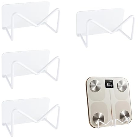 MOROBOR Supporto per bilancia da parete, 4 pezzi, supporto adesivo intelligente regolabile, supporto multiuso per parete, adatto per palestra di casa, bagno, camera da letto, cucina, dormitorio