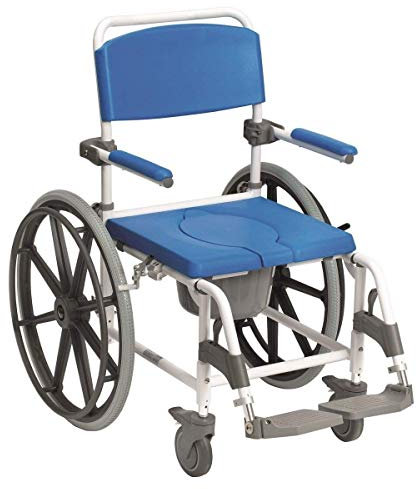 Drive Medical Dusch-Toilettenrollstuhl Aston 24 Räder weiß-blau