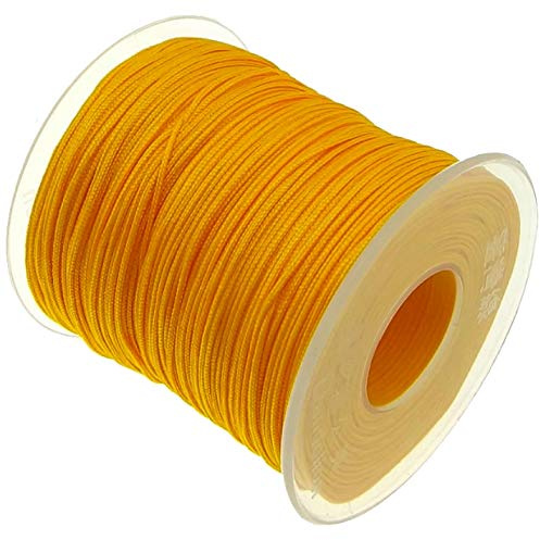 My-Bead Nylonband 1mm orange auf Spule 90m Nylonschnur Nylonfaden stark & reißfest ideal für Schmuckherstellung Makramee Basteln Armbänder Ketten DIY