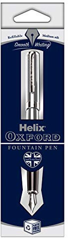 Helix Oxford Premium Fountain Pen (Stainless Steel) with Plastic Free Packaging