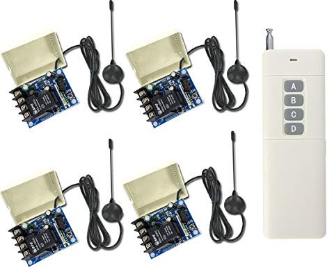 Lámpara de mando a distancia LED de 12 V y 24 V CC, 4 canales, interruptor inalámbrico de encendidoapagado, fuente de alimentación para electrodomésticos, interruptor de radiofrecuencia, control