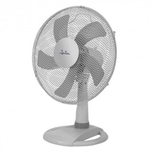 Jata JVVM3027 Ventilador de mesa con 3 velocidades. 60 cm de altura. Oscilación automática y cabezal inclinable. Rejilla de metal protectora trasera y delantera