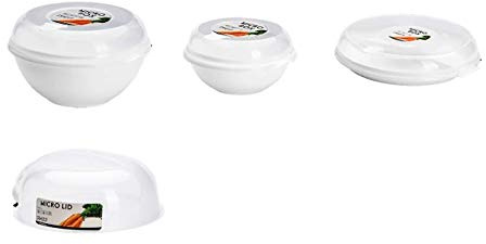 MICROWELLENDECKEL 1x Menüteller 1x Microwellenbox 0,5L 1x Microwellenbox 1,2L 1x Microwellendeckel 24cm Unterteile Purple 259C transludent, Deckel klar.