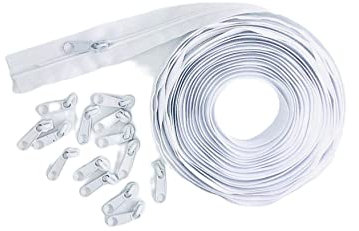 5 m Telliswelt endlos Reissverschluss Spirale 3mm weiß inklusive 15 Metall Schieber Meterware Bettwäsche Kissen