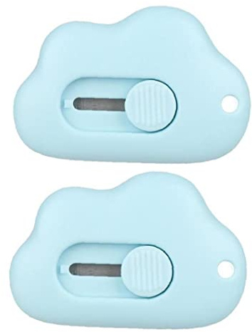 Casiler 2 Stücke Mini Cloud Utility Messer Automatische 9mm Stahlklinge Papierschneideröffner Für Briefkasten Verpackung Schneidschule