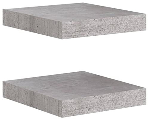vidaXL Mensole a Muro 2 pz Grigio Cemento 23x23,5x3,8 cm in MDF
