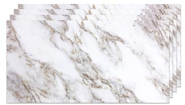 IZODEKOR Wandpaneele Marmoroptik 60x120 cm | Küchenrückwand Platte Wandpaneel | Pvc Wandverkleidung für Küche, Bad | Spritzschutz Küche | Wasserfest und Hitzebeständig | Ice Berg Beige