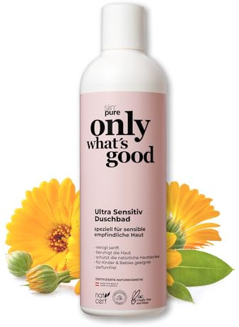 Only what's good Ultra sensitiv Duschbad 300ml - Pflegebad speziell für sensible Haut - mildes Duschbalsam - Duschbad mit wohltuenden und hautberuhigenden Inhaltsstoffe - für Babys & Kinder geeignet