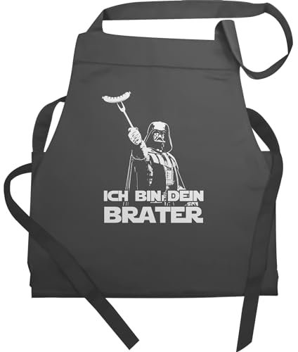 Schürze - Grillschürze Herren 1 - Ich bin dein Brater - Vatertag Geburtstag Papa Geschenk Lustig Grillen Grillzubehör - 60x87 - Anthrazit - lustige grill geschenke schürzen für grillgeschenke