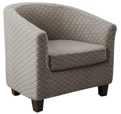 DEZYPZAM Sesselbezug, Stretch Sesselschoner, Husse Cocktailsessel Schonbezüge Sofahusse, Universal Sofabezug für Einzelsofa, Bezug für Clubsessel (Taupe)