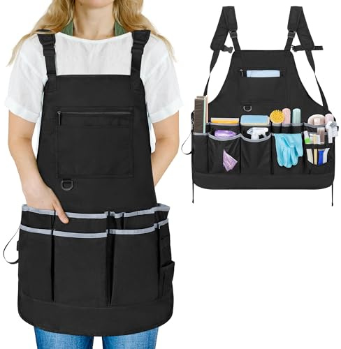 Rexmica Cleaning Apron for Housekeeping with Multiple Pockets