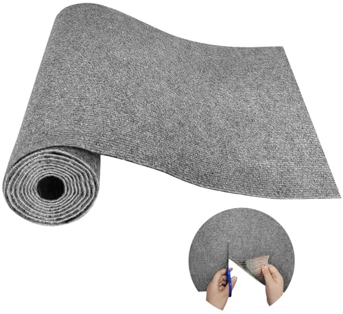 Zuschneidbare Selbstklebend Kratzmatte Katze, 200x40 cm, Kratzteppich, Kratzbrett, Kratzwand, DIY Katzenkratzbretter für Möbel Couch Sofa Tür Schutz (Grau)