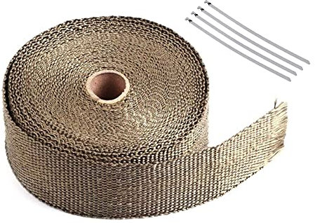 TAIGUHUI Hitzeschutzband Rolle Fiberglas Auspuffkrümmer Krümmer Rohr Heat Wrap Tape Blacks +4 Ties Kit 5M Motorrad Heat Wrap Thermal Tape Fiberglas Auspuff Hitzeschutzband (Color : Brown)