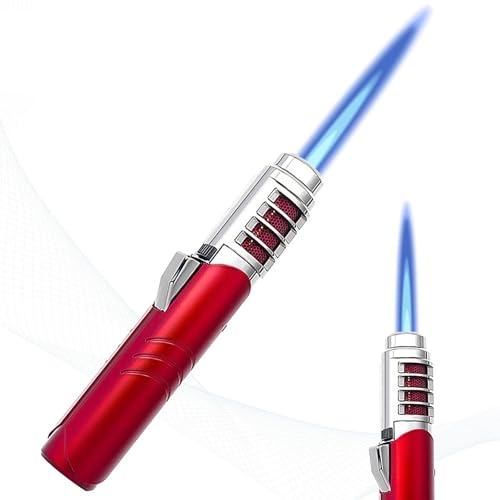 shilidong Jet Flame Antivento, Accendino a Fiamma ossidrica in Metallo butano for Esterni, Campeggio, Attrezzatura, Candele (butano Non Incluso)(Red)