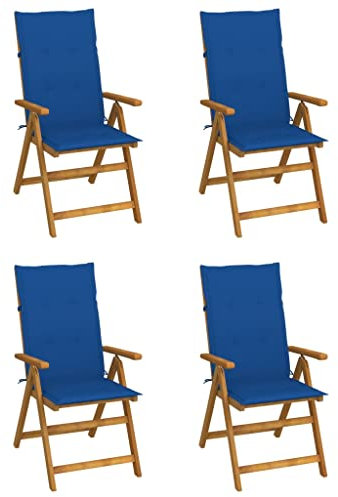 LIANGDONFC gartenstühle、stapelstuhl gartenKlappbare Gartenstühle 6 STK. mit Auflagen Massivholz AkazieGeeignet für Balkon, Außenbereich
