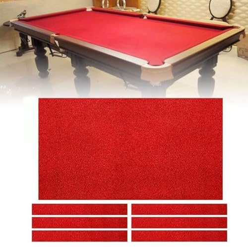 7ft 8ft 9ft Billardtuch Billardtisch Bezug Mit 6 Stoffstreifen Strapazierfähiges Billiards Cloth Schneidbar Kein Pilling Einfach Zu Verwenden Snookertisch Tuch Filz Billard Zubehör(Stil 1,8FT)