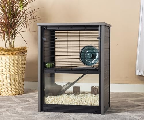 Hamsterkäfig mit 2 Etagen - Mehrstufiges Nagetierhaus - Dekoratives Möbelstück - 55,2 x 42,7 x 72,5 cm