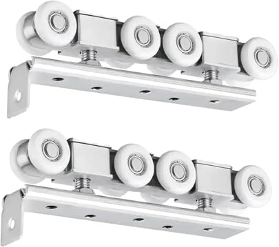 Binario per porta scorrevole Set Di Ferramenta Per Porte Scorrevoli, Kit Di Binari Per Porte Tascabili Di Livello Commerciale Per Cucina, Camera Da Letto, Seminterrato, Dispensa E Esterno(Champagne,8-